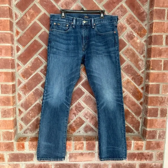 Polo Ralph Lauren Jeans Mens 33 Blue Varick Slim Straight Stretch Denim 33x30 - Picture 1 of 11